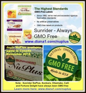 Sunrider NuPlus healthy plant Non-GMO formula Nourishes