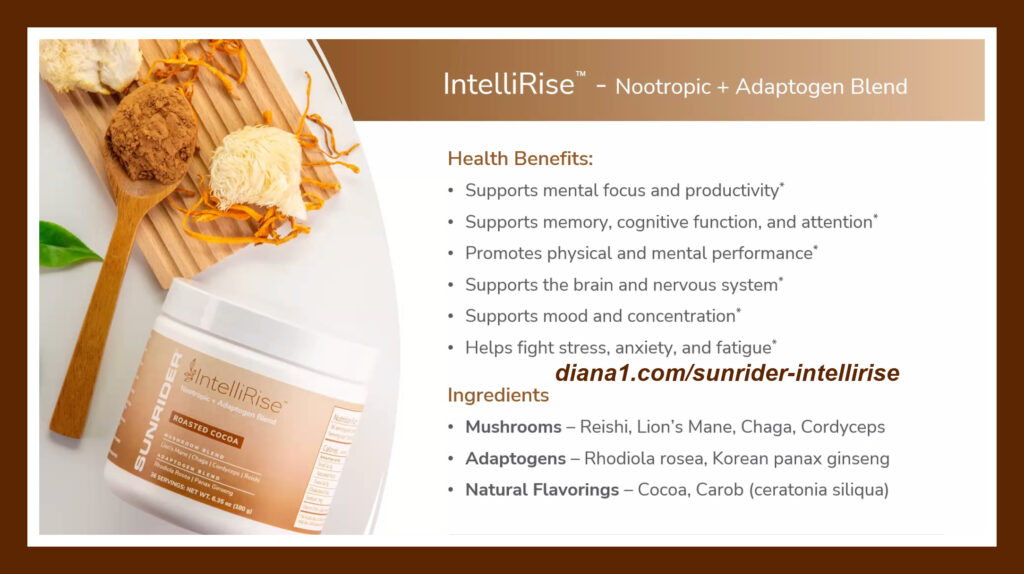 Sunrider Intellirise Roasted Cocoa Mushroom Blend Brain Health