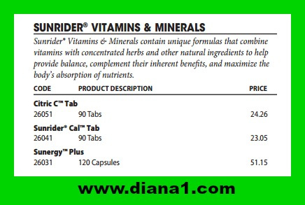 Sunrider Prices Vitamins and Minerals Canada